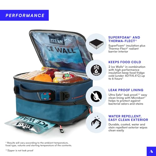 Titan High Performance Fridge Cold Expandable Insulated Lunch Box - Blue