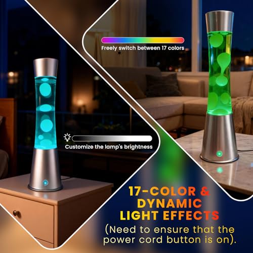 Soarling 17 Colors Changing Liquid Motion Lamps LED Night Light for Kids Adults Teens 15.5 Inch Large Big Relax Mood Table...