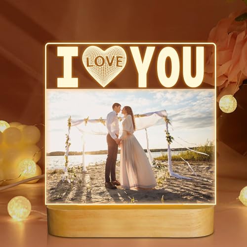 Attivolife I Love You Picture Frame for Women, Light up Photo Frame with LED Night Light, Gifts for Couple Husband Wife Me...