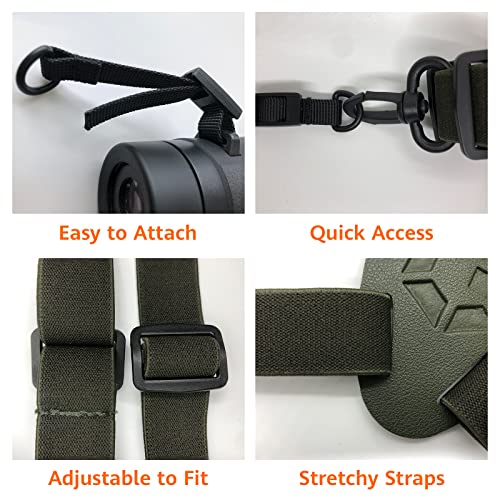 GAIARENA Binocular Harness - Adjustable Binocular Strap for Hunting, Hiking & Birding - Includes Lens Cleaning Cloth - Camo