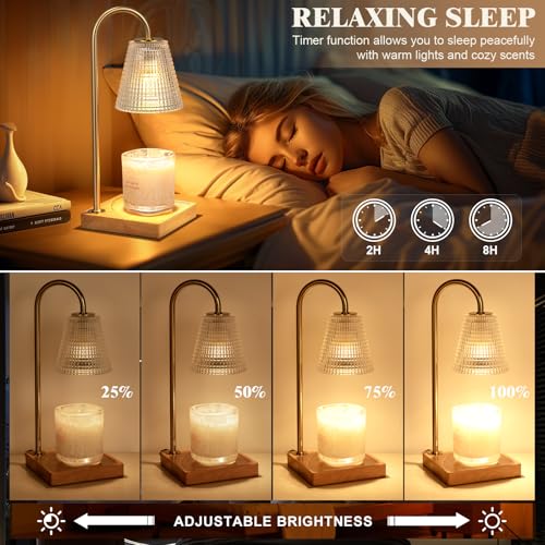 Hong-in Candle Warmer Lamp with Timer Dimmer,Birthday Gifts for Women Mom Sister,House Warming Gifts New Home Room Decor,V...