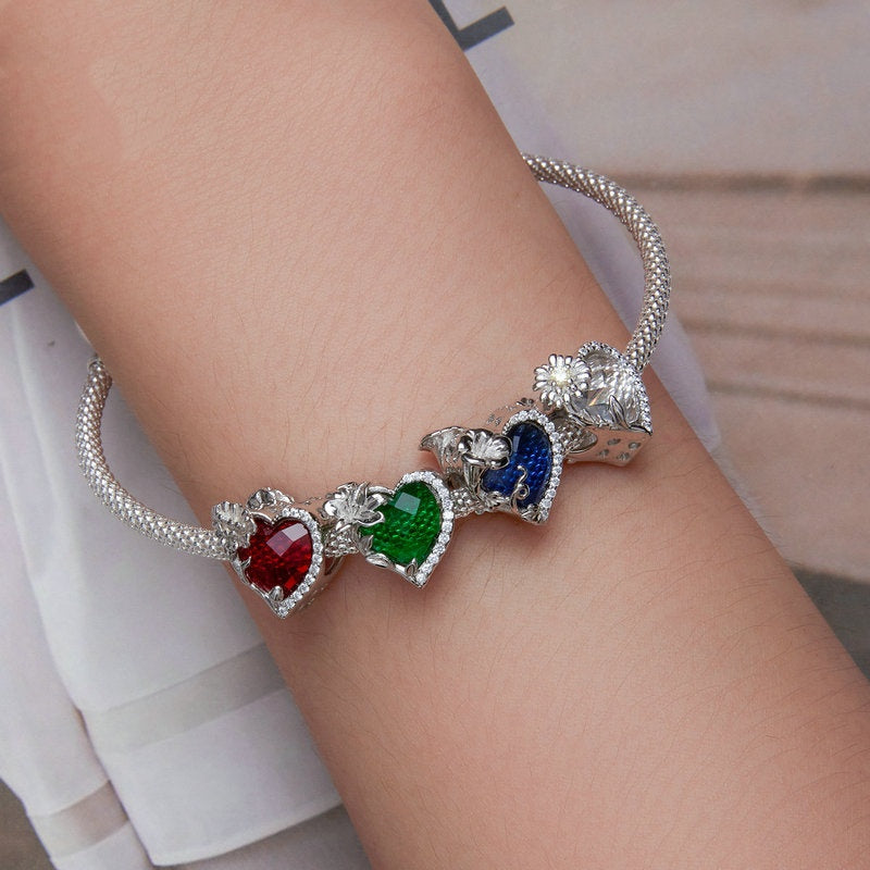 December Birthstone Bracelet Bead Heart Bead Accessories