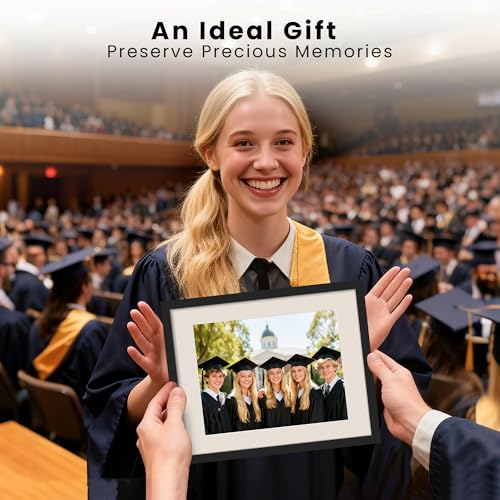 upsimples 11x14 Diploma Frame with Clear Plexiglass, Displays 8.5 x 11 Certificate Frame with Mat or 11x14 Picture Frame w...
