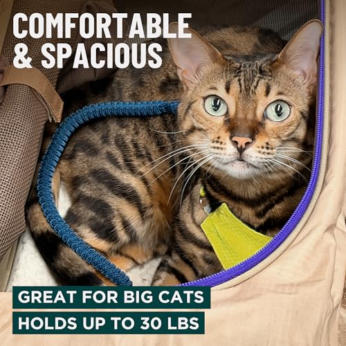 OutdoorBengal Zeppelin™ Airline-Approved Large Cat Carrier Soft – TSA-Approved Pet Carriers with Top Opening for Plane and...