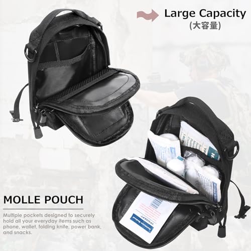 Azarxis Molle Pouches, Tactical Compact EDC Small Utility Pouch Waist Bags Sundries Storage Admin Organize Gear Gadget for...