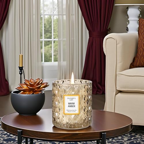 Chloefu LAN Amber Candles, Luxury Candle for Home Scented, Long Burning Time, Holiday Gifts, All Natural Soy Wax Decorativ...