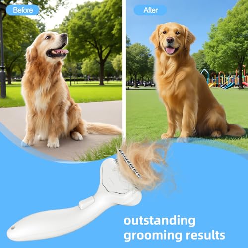 OYCGYLCH Undercoat Rake for Dogs & Cats, Deshedding Brush for Long haired Pets,Dog Brush for Shedding with Release Button,...