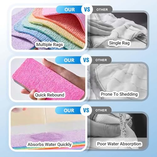 Microfiber Super Fiber Rag, 12 Fiber Layer on 1 Rag, Perfect Cleaning Cloths, Extraordinary Liquid Absorption Ability, Sta...