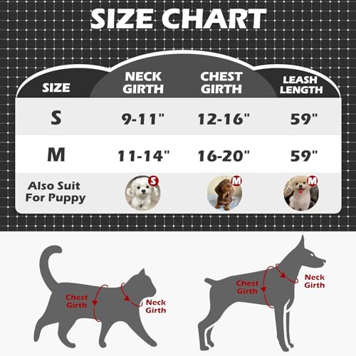 EXPAWLORER Cat Harness and Leash Set - Adjustable Escape Proof, Soft Reflective Vest Harness for Outdoor Walking, Breathab...
