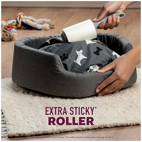 Scotch-Brite Pet Hair Pickup Extra Sticky Lint Roller, Designed for Removing Fur + Fluff on Couches, Clothes, Dog and Cat ...