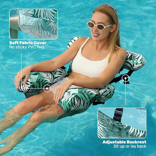 SLOOSH Inflatable Pool Floats Adult,2 Packs Floating Lounge Chairs,Blow up Pool Noodles for Adult Heavy Duty,Floating Chai...