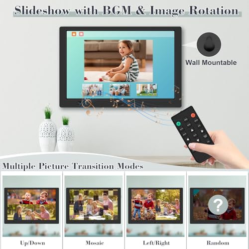 KECAG 10.1" Digital Picture Frame, 1080P IPS Digital Photo Frame, No WiFi/App Needed, Plug & Play SD Card & USB, Remote & ...