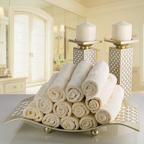 Creative Scents Schonwerk Diamond Lattice Pillar Candle Holders, Set of 2 Centerpiece Table Decorations Home Decor for Din...
