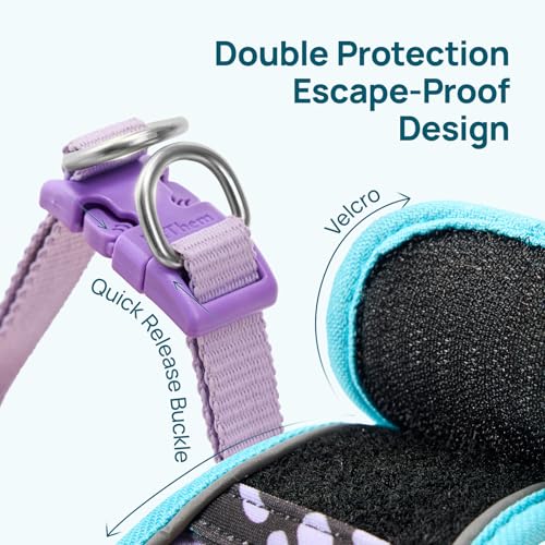 Cat Harness and Leash Set, Step-in Escape Proof Adjustable Vest Harness for Small Medium Large Cats, Lightweight Soft Brea...