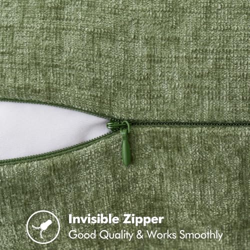 MIULEE Pack of 2 Couch Throw Pillow Covers 18x18 Inch Sage Green Farmhouse Decorative Pillow Covers with Stitched Edge Sof...