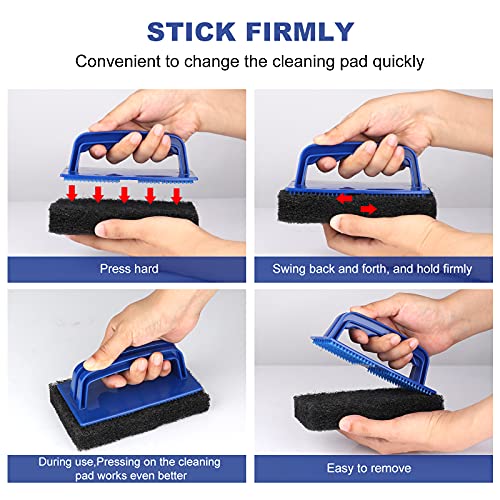 Blackstone Grill Cleaning Kit, Heavy Duty Griddle Scrubber Scouring Pad & Handle, Griddle Cleaning Brush for Charcoal, Gas...