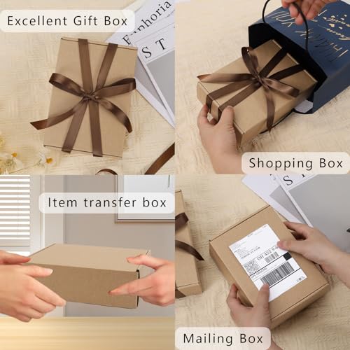 BIOBROWN 7x5x2" Small Shipping Boxes 50 Pack, Corrugated Cardboard Mailer Boxes Bulk for Packaging Small Business Mailing ...