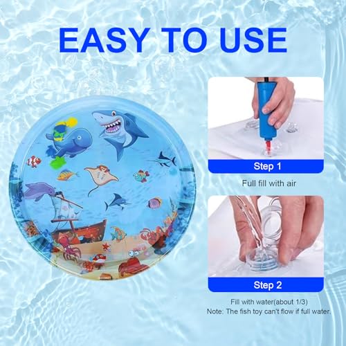 Gkiozu Cat Water Mat for Indoor Cats, Upgraded 0.6mm Thicken Scratch-Resistant Interactive Sensory Play Mat with Floating ...