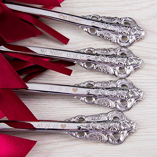 Personalized Wedding Dinning Set of 2 Forks Custom Engraved Forks Mr Mrs Anniversary Bridal Shower Gift Keepsake (Vintage ...