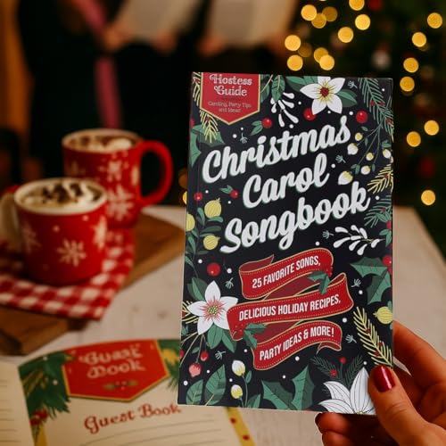 Leisure Arts Christmas Carol Songbook Set 2025 6pc – Holiday Collection with Hostess Guide, Recipes & Guest Books – Keepsa...