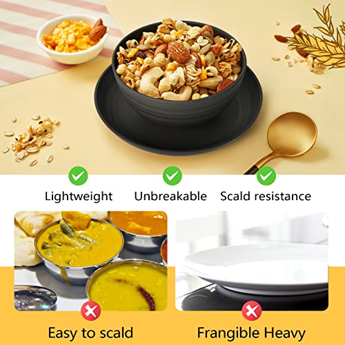 Teivio 32-Piece Kitchen Plastic Wheat Straw Dinnerware Set, Service for 8, Unbreakable Modern Dish Set - Dinner Plate/Dess...