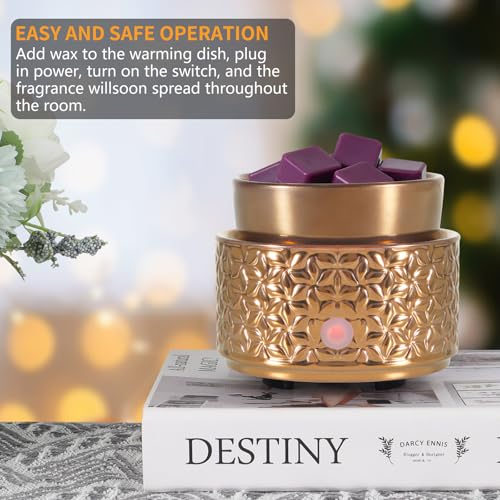 copinpin Electric Wax Melt Warmer 4-in-1 Candle Warmer for Scented Wax Melter Cute Ceramic Fragrance Wax Burner for Home O...