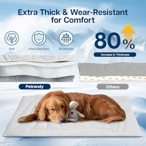 Petrendy Dog Cooling Mat, 48"x28" Cooling Mat for Large Dogs, Arc-Chill Cold Fabric Delivers Rapid and Lasting Cool (Q-Ma...