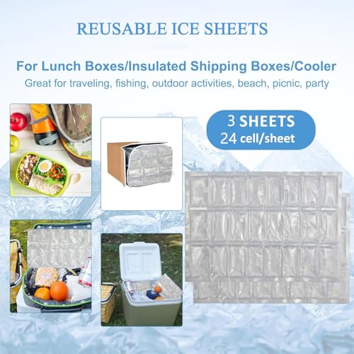 SprotEmblema 2 PCS Flexible Ice Mat for Food Cooling - Leakproof Gel Ice Sheet, Cuttable & Foldable Cooler Pad for Lunch B...