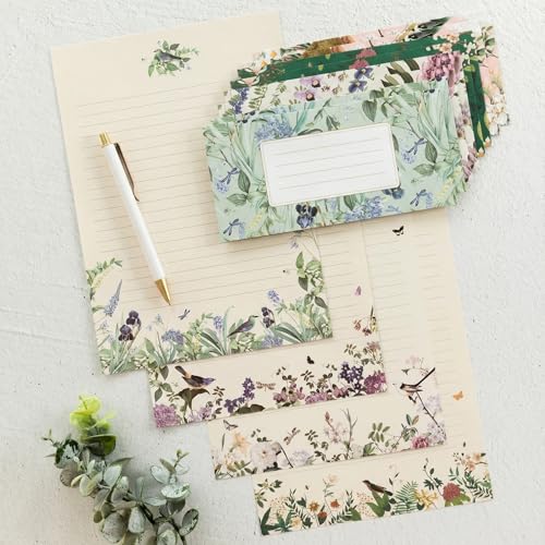 Beautiful Stationery Set with Envelopes - Premium-Quality, No-Bleed Lined Letter Writing Paper with Elegant Floral Designs...