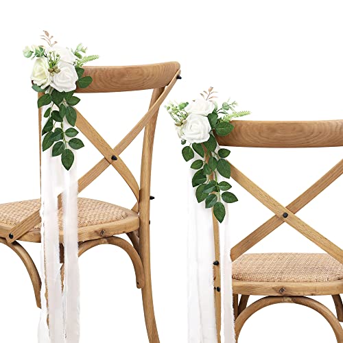 DreamBuilt Wedding Aisle Decorations for Wedding Ceremony Set of 10 Pew Flowers for Church Chair Decorations Party Decor w...