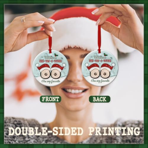 CHOANG Funny Christmas Ornament 2026 - Humorous Ceramic Tree Decoration with 3D Printed Effect - White Elephant Gift Idea ...
