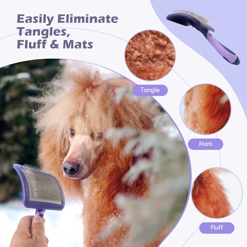 Dog Brush for Poodles,Grooming Brush for Dematting, and Detangle,Dog Brush for Poodles,German Shepherd Hair,Pitbulls,Yorki...