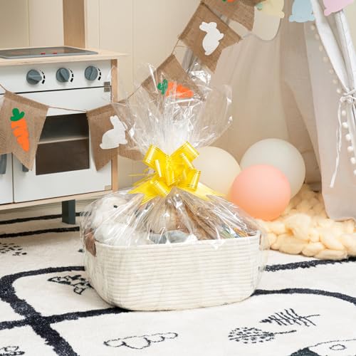 CHICVITA White Woven Basket Baby Gift Basket for Toys, Towels, Books, Rope Storage Basket for Living Room, Bathroom, Decor...