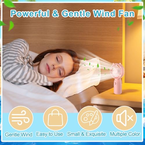 Glooglitter 16 Pcs Mini Portable Fans Bulk Handheld Battery Operated Fan with Lanyard for Makeup Eyelash, Cooling Lightwei...