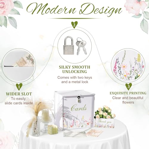 OurWarm White Wedding Card Box with Lock, PVC Gift Card Box for Wedding Decorations Reception, Money Gift Boxes for Party ...