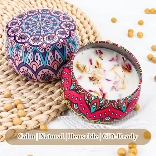 Anvaya Living Scented Candle Gift Set Features 4 Luxurious fragrances – Sandalwood, Rose, Lavender, and Oud. The Perfect C...