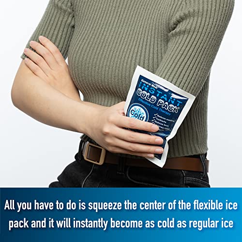 General Medi Instant Ice Cold Pack (4”x 5.5”) – 25 Packs Disposable Cold Therapy Ice Packs for Pain Relief, Swelling, Infl...