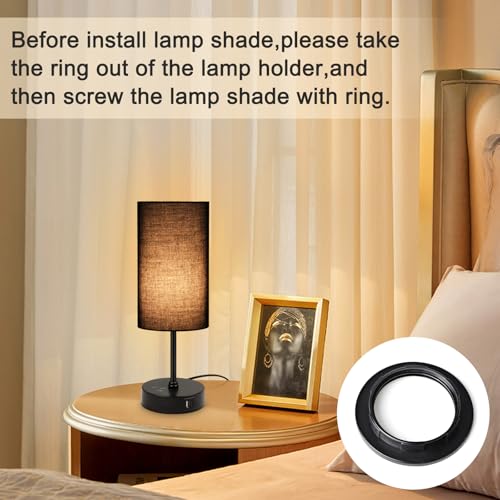 Unicozin Table Lamp for Bedroom, 3 Color Temperatures, 7 RGB Colors, Adjustable Brightness, Dual USB Charging Ports, Ambie...