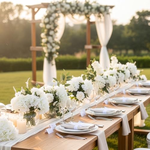 Auihiay 64 PCS Artificial Hydrangea Flowers, Silk Hydrangea Full Flowers Heads with Stems for Wedding Centerpieces, Home, ...