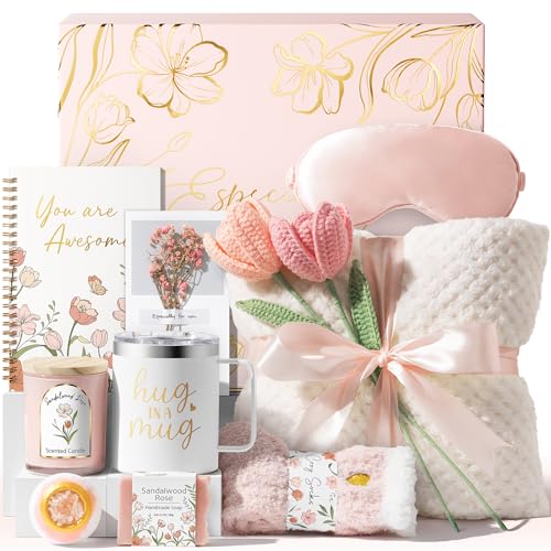 Mothers Day Birthday Gifts for Women Self Care Package, Get Well Soon Gift Baskets for Women Spa Gifts Set, Unique Thinkin...