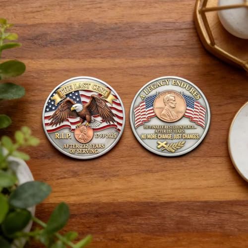 5PCS The Last Cent Legacy Collection Commemorative Coin,Patriotic Eagle Design, Collector Keepsake Gifts, Non-Currency Dis...