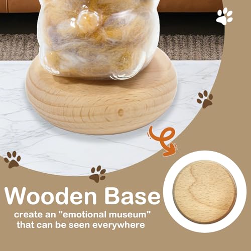 【NEW】Memorial Bottle for Pet Hair with Base, Cat Pet Fur Keepsake, Pet Hair Memorial Keepsake, Pet Memorial Gifts for Cat...