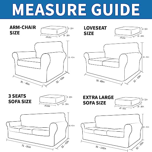 XINEAGE 2026 New 4 Pieces Couch Covers for 3 Cushion Couch Super Stretch Thick Soft Sofa Cover Anti Slip Sofa Slipcover Do...