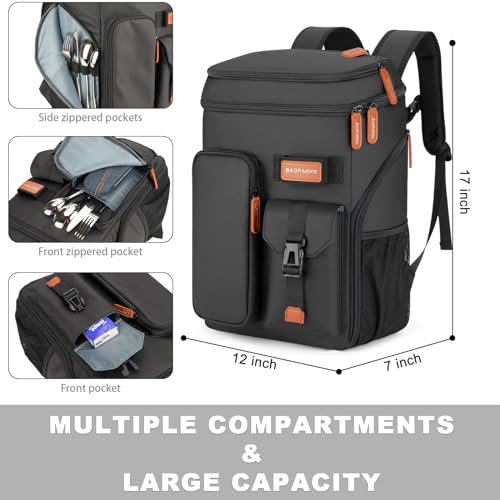 BAGPARKK Insulated Cooler Backpack,33/45 Cans Multifunctional Double Deck Leakproof Cooler Bag with Sternum Strap,Large Ca...