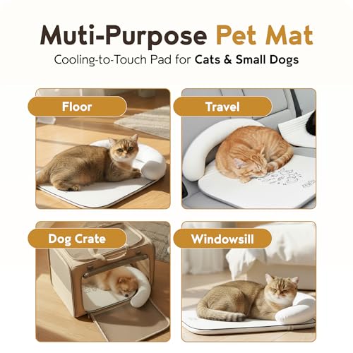 Nona Pelona Self Cooling Pet Mat – Cooling Pad for Cats and Small Dogs – No Gel, No Water, Removable Washable Cover, Anti-...