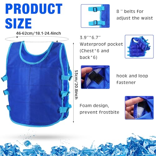 Hicarer 4 Pcs Cooling Vest for Men with 48 Ice Bag Adjustable Ice Vest Suit Heat Relief Cool Jacket for Hot Weather Working