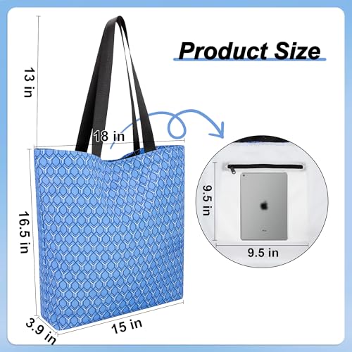 HOLYLUCK Women's Tote Bag with Buckle and Zipper Inner Pocket Reusable Shoulder Bag for Shopping,Beach,Gym