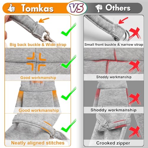 Tomkas Small Dog Sling Carrier - Cat Sling Carrier - Classic Pocket & Classic Strap - for 3-10 lbs Pets(Grey)