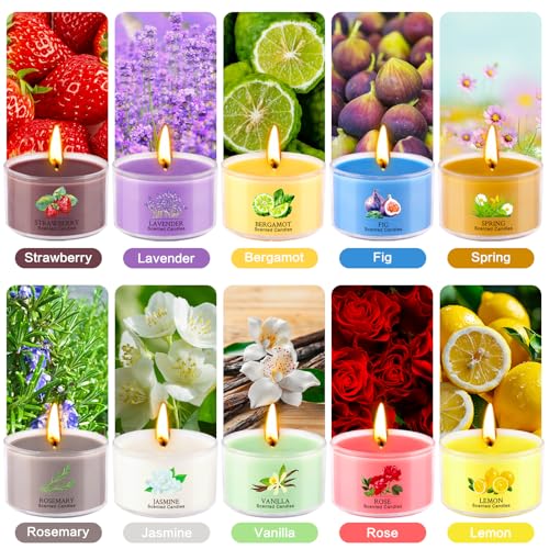 Aromatherapy Scented Candles 20 Pack - Small Candle Gift Set for Women with 10 Scents, 35g Long-Lasting Soy Wax Candles fo...