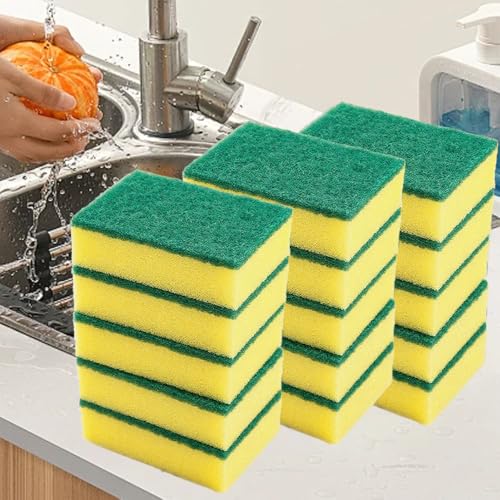 15 Pack Kitchen Cleaning Sponges, Dual Side Cleaning Dish Sponges Cleaning Supplies for Home and Kitchen, Anti-Scratch Scr...